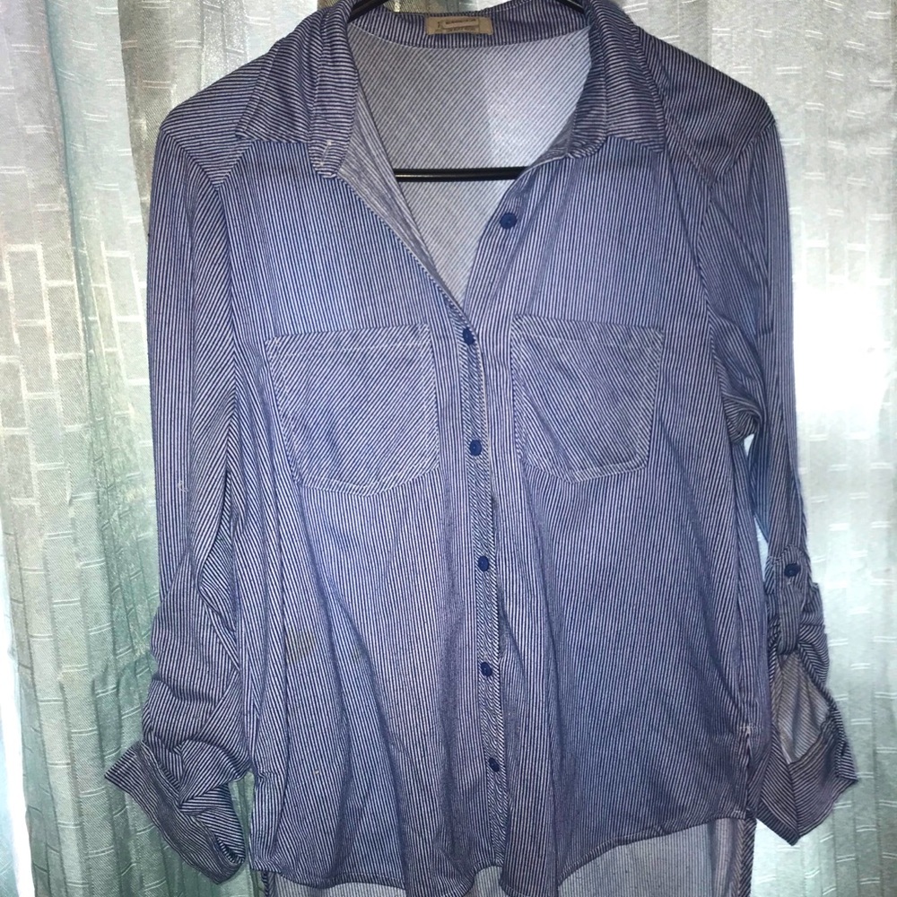 Long sleeve striped button down